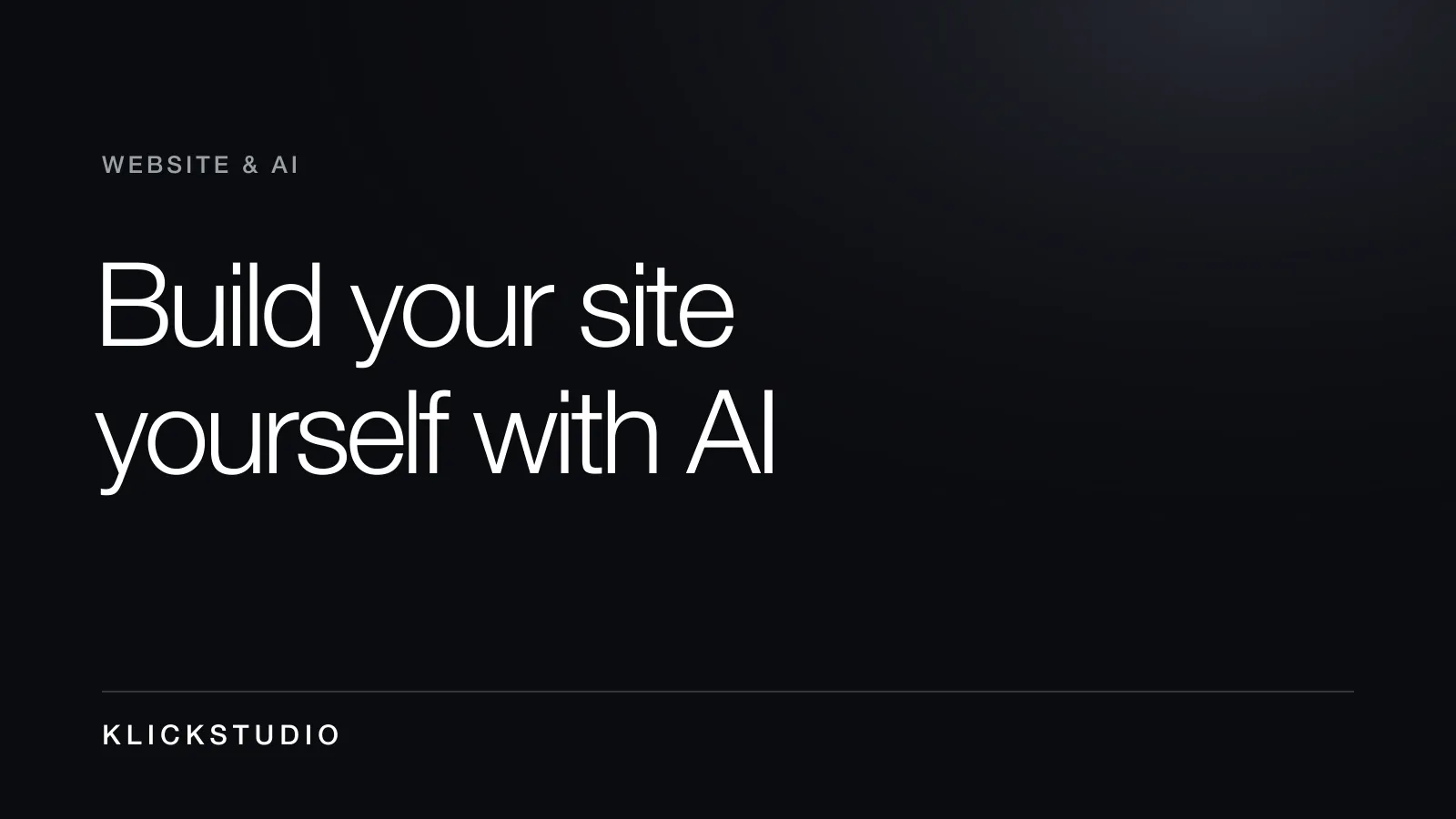 Building your own website with artificial intelligence