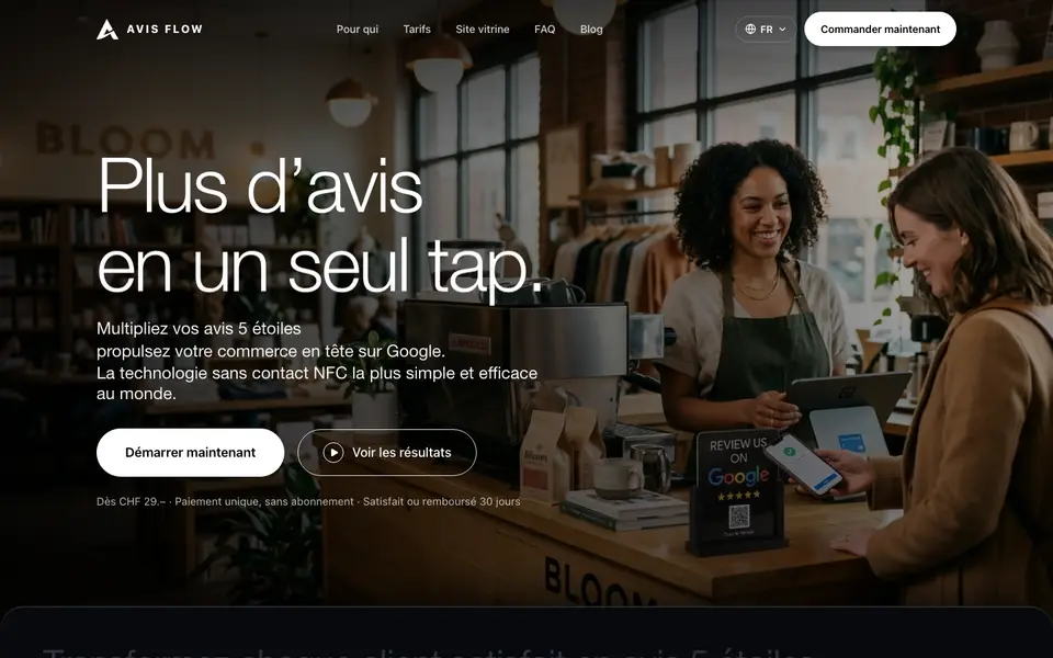 Avis Flow — SaaS · Avis Google